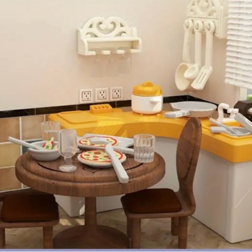 Miniature Furniture-Kitchen Table & Counter Set